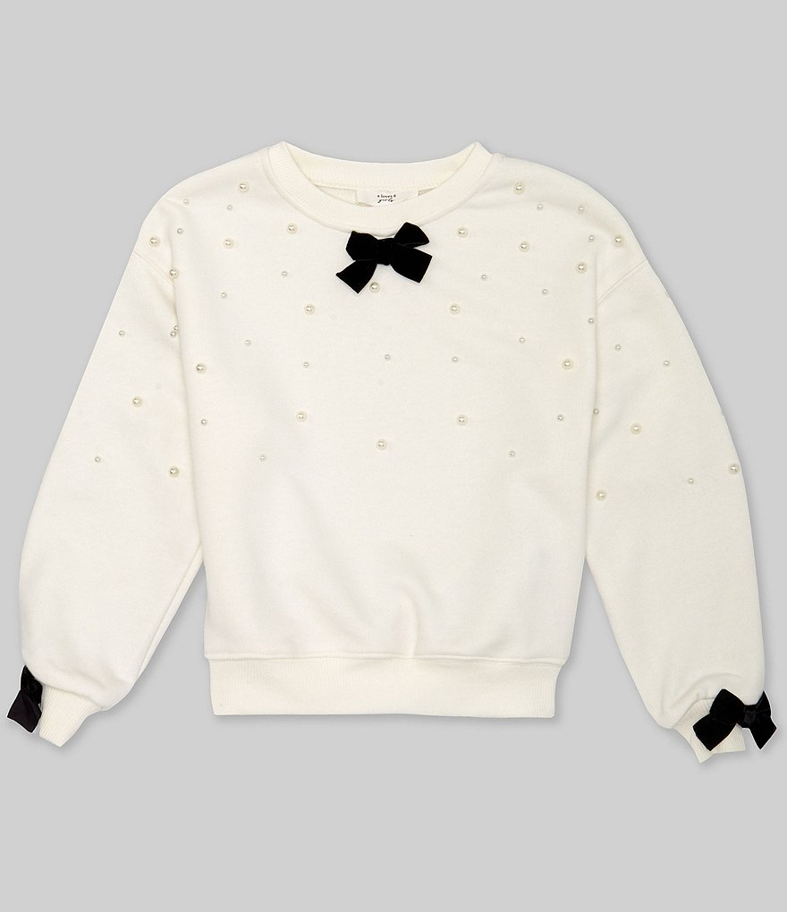 A Loves A Big Girls 7-16 Long Sleeve Pearl Sweater | Dillard's