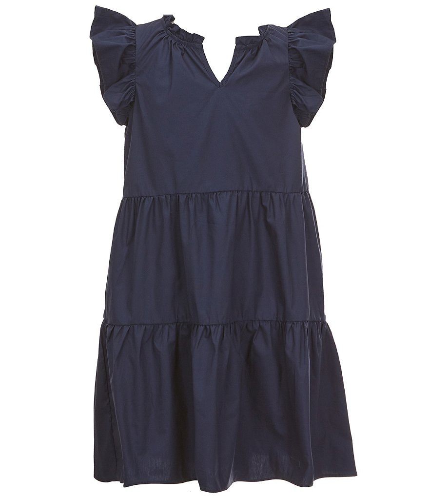 Helena Navy Tiered Full Ruffle Fancy Sleeveless discount Dress Nieman Marcus Girl Size 12