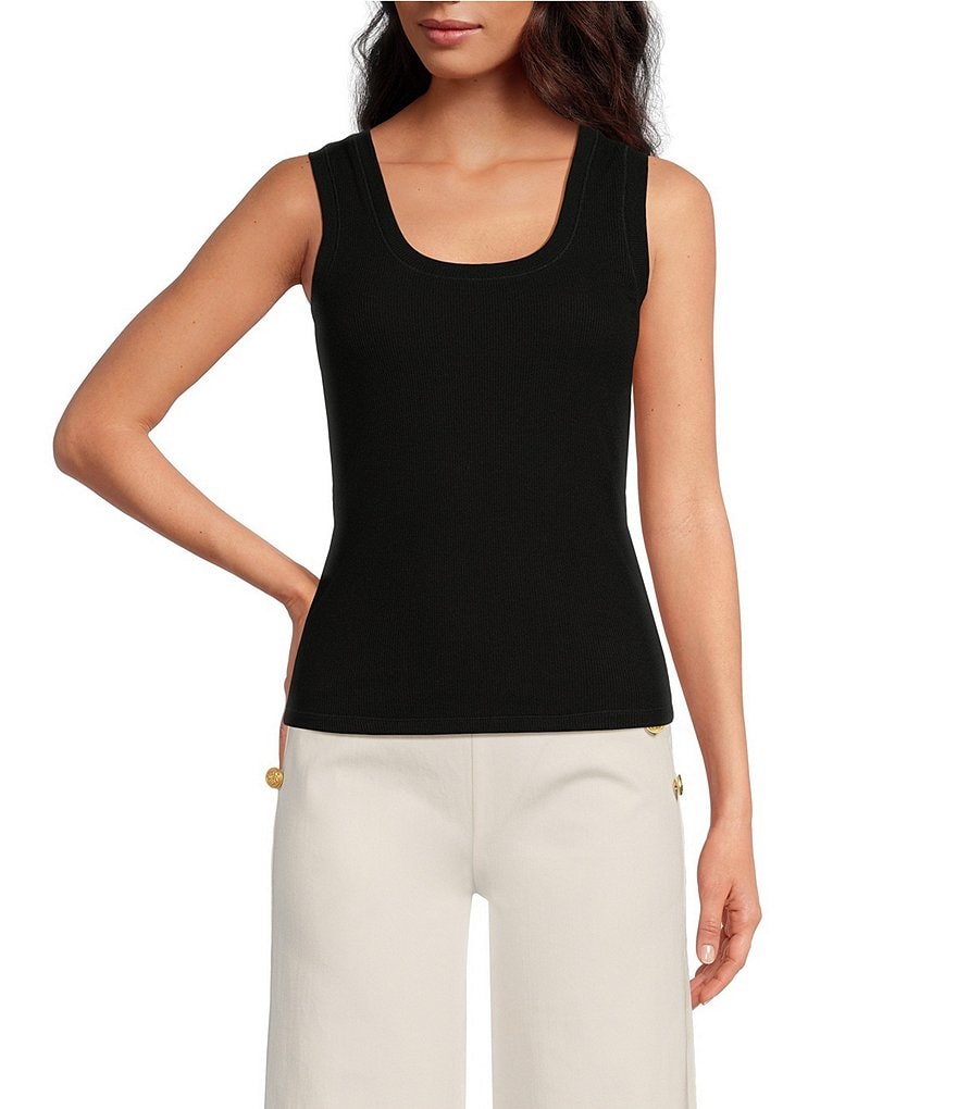 A Loves A Ribbed Knit Scoop Neck Sleeveless Tank Dillards