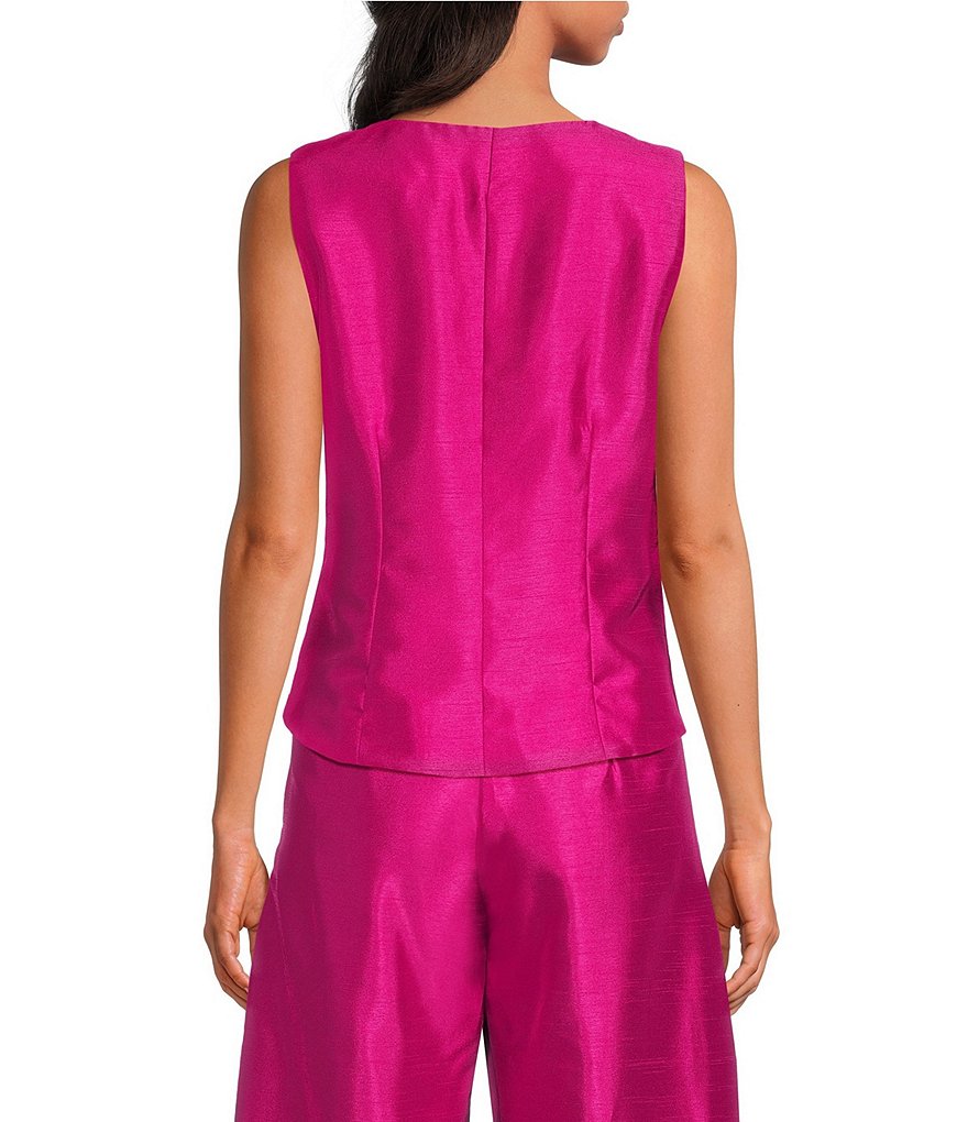 Callie Round Neckline Button Front Coordinating Sleeveless Top thumbnail 2