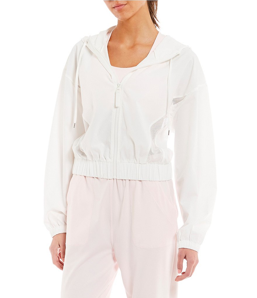 Active Coordinating Hooded Mesh Zip-Up Jacket | Dillard's