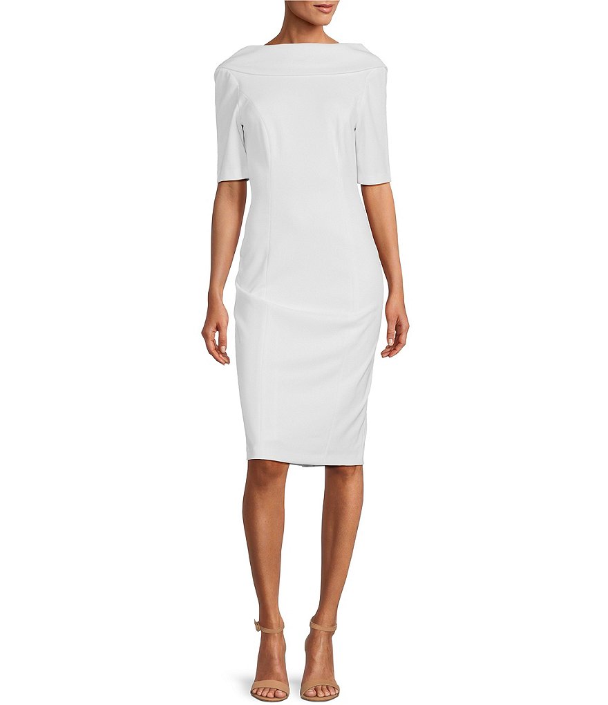 White sheath store dress with sleeves