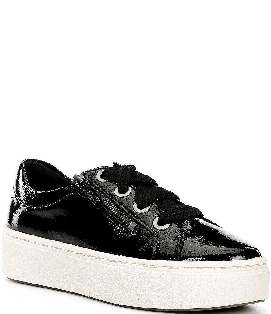 Aetrex Aubrey Patent Leather Side Zip Platform Sneakers | Dillard's