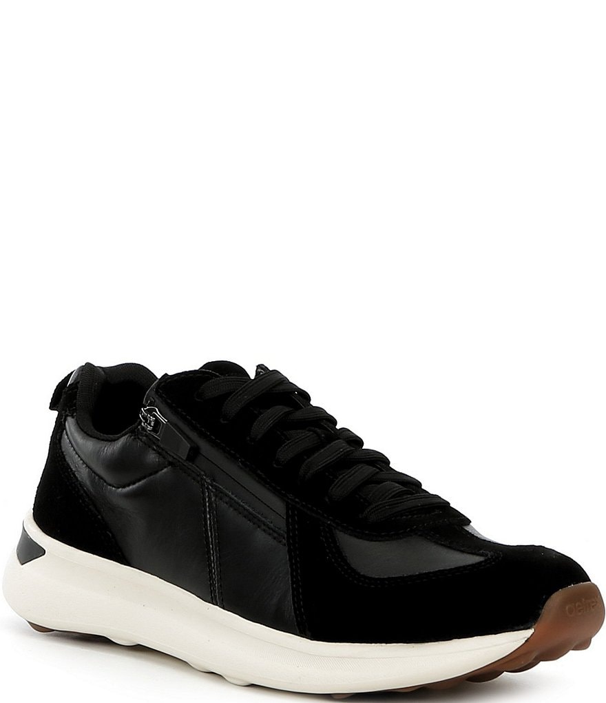 Aetrex Elise Leather and Suede Side Zip Sneakers | Dillard's