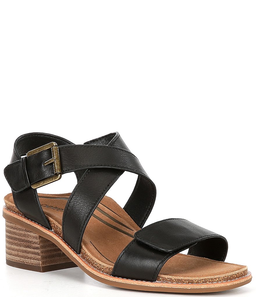 Women's Criss Cross Leather Sandal Cognac, Deux Mains