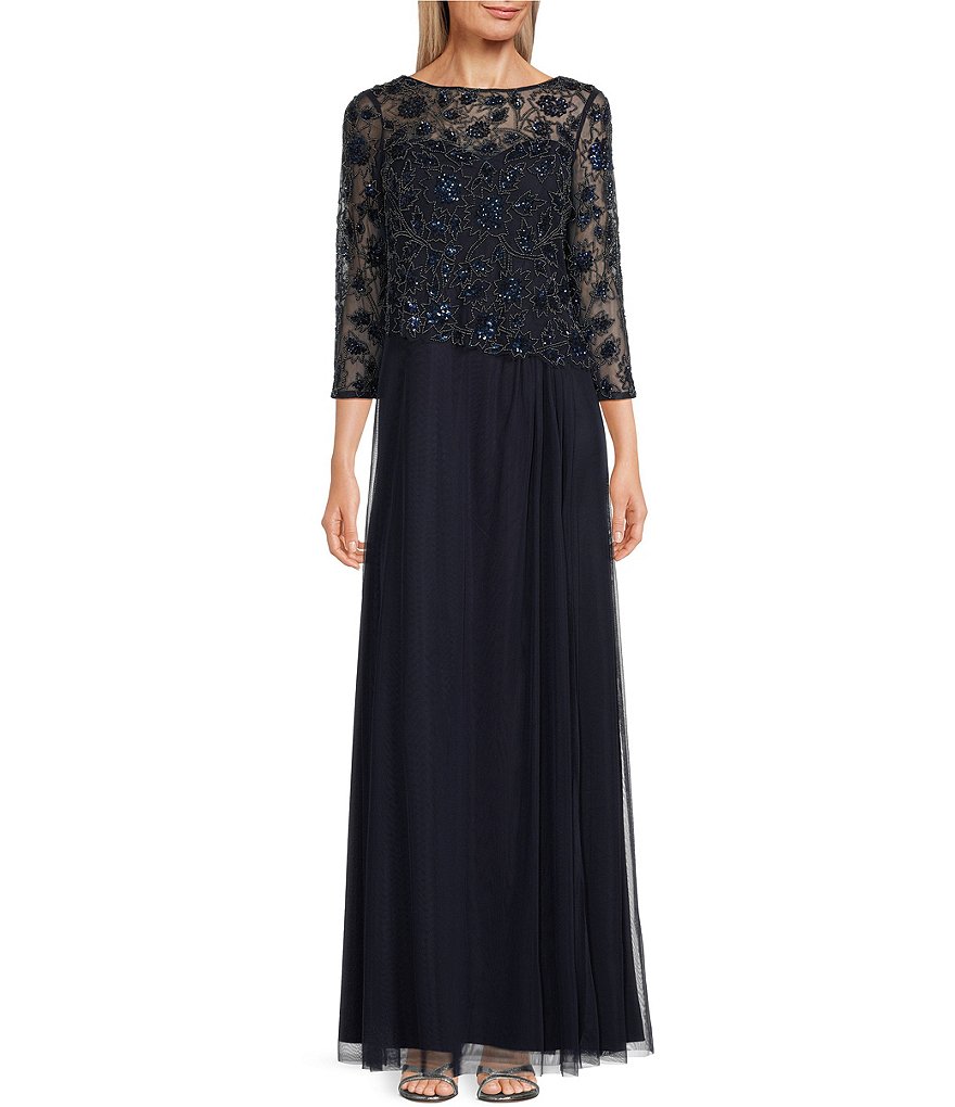 Alex evenings best sale illusion sweetheart gown