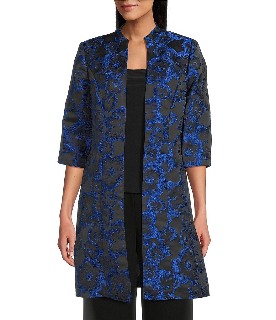 Alex Evenings Floral Print Duster 2-Peice Jacket Set | Dillard's