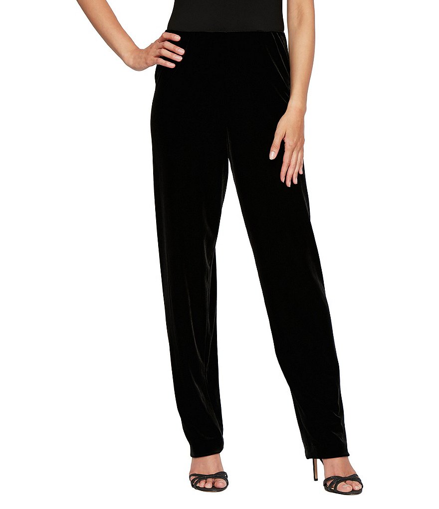 Alex Evenings Petite Size Stretch Velvet Slim Leg Pants | Dillard's