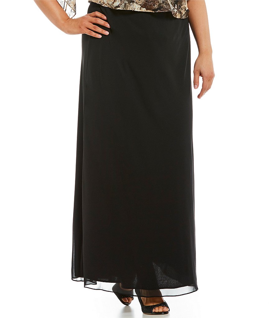 Alex Evenings Plus Size Chiffon Column A-Line Skirt | Dillard's