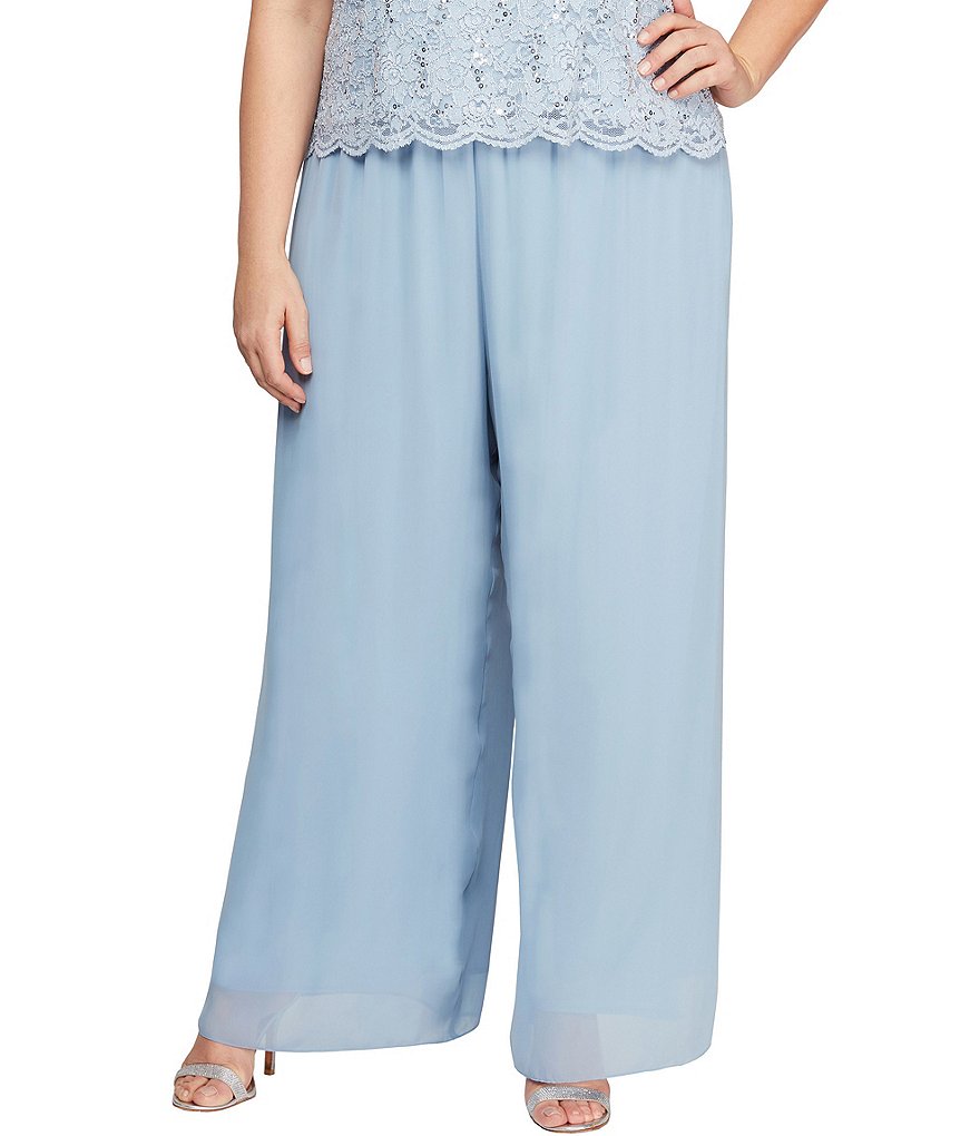 Alex Evenings Plus Size Chiffon Wide 