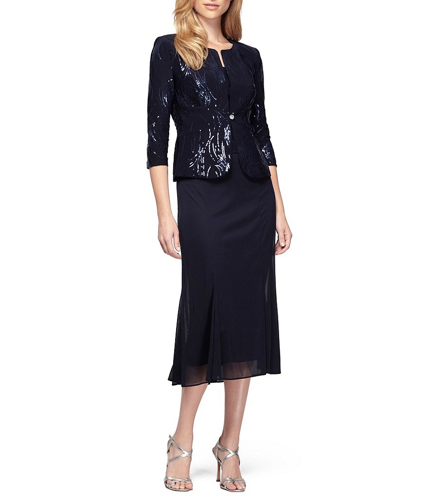 Alex Evenings Sequined 2-Piece Jacket Dress | Dillards