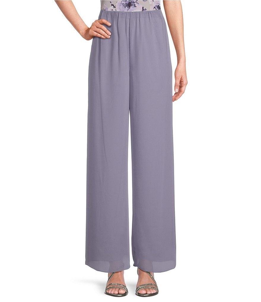 Alex Evenings Wide Leg Mid Rise Chiffon Pants Dillard s