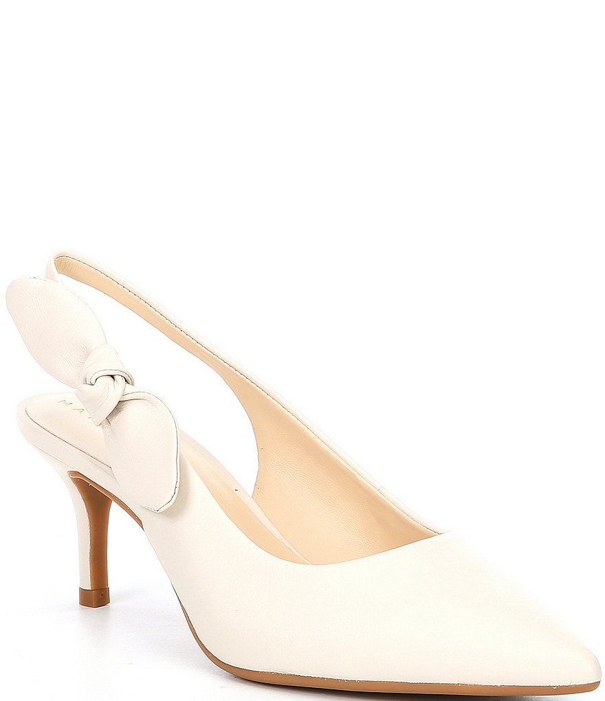 Alex Marie Aaileen Bow Leather Slingback Pumps