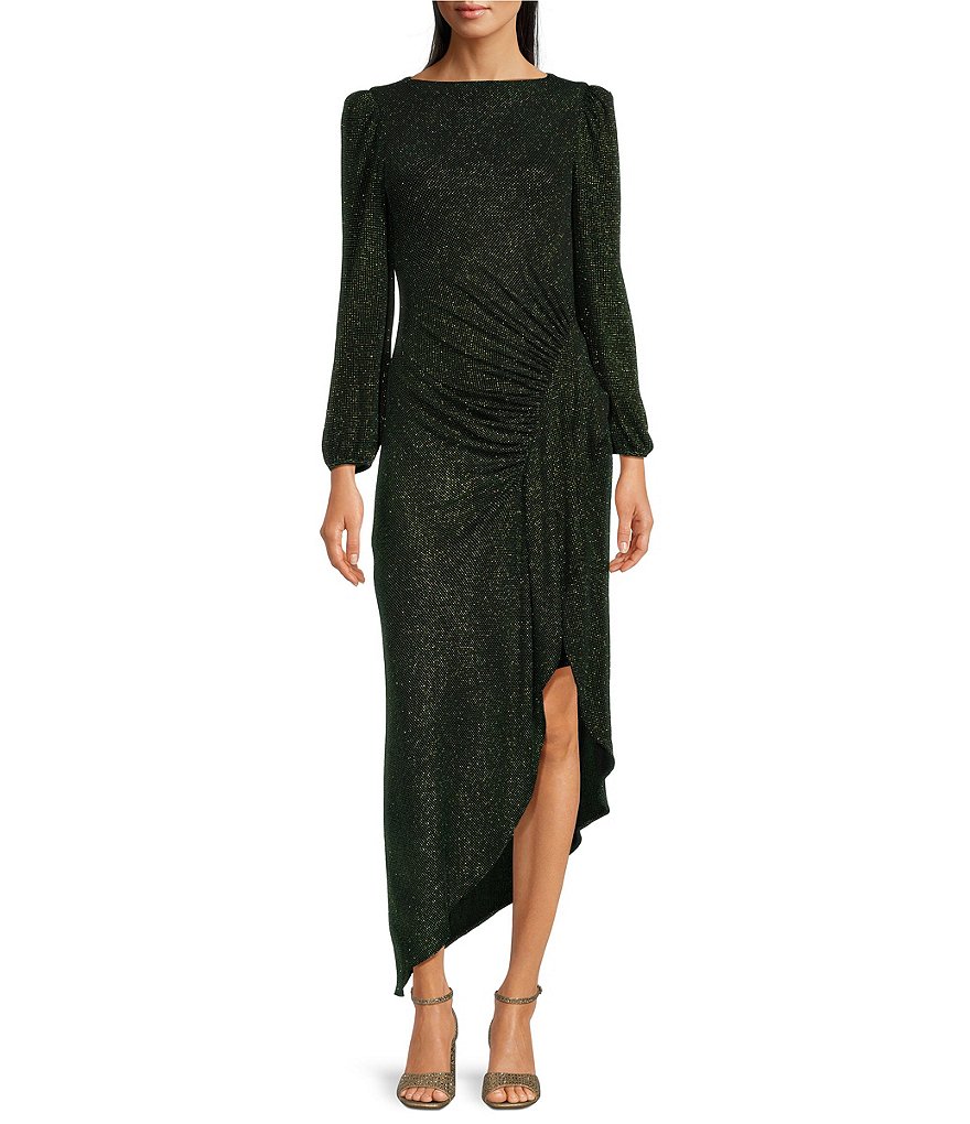 Alex Marie Abigail Two Tone Glitter Lurex High Boat Neck