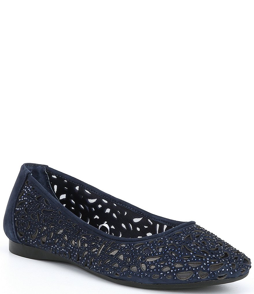 Alex Marie Altana Suede Laser-Cut Rhinestone Flats | Dillard's