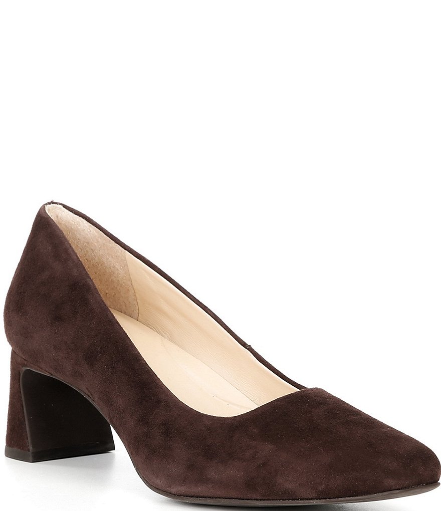 Daphne Suede Block Heel Pumps