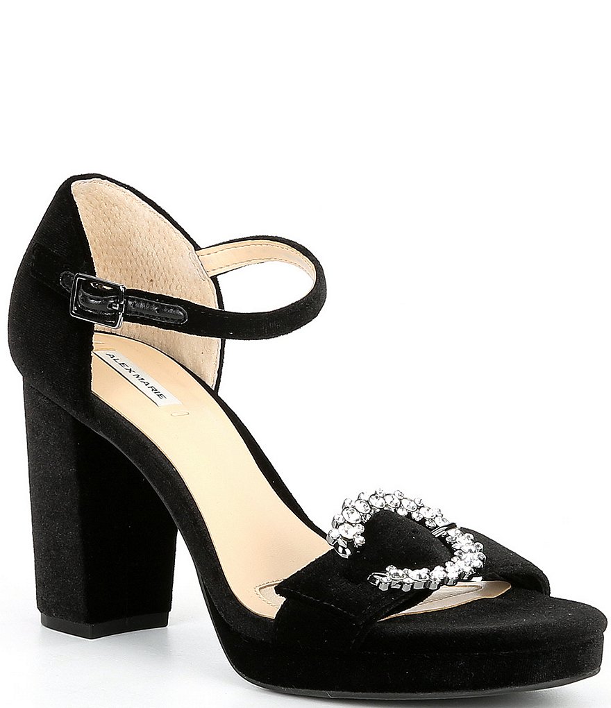 Alex Marie Janessa Velvet Jewel Buckle Platform Dress Sandals | Dillard's