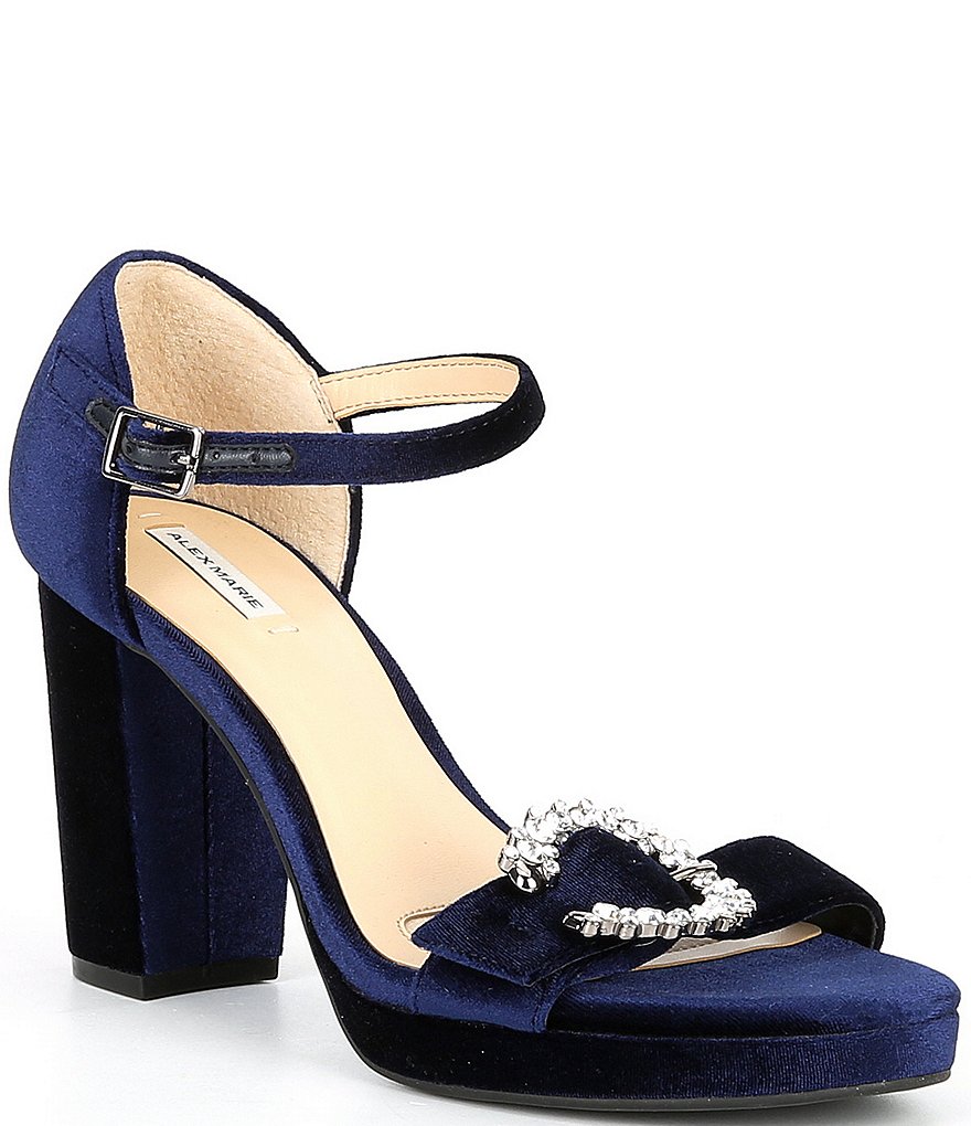 Alex Marie Janessa Velvet Jewel Buckle Platform Dress Sandals | Dillard's