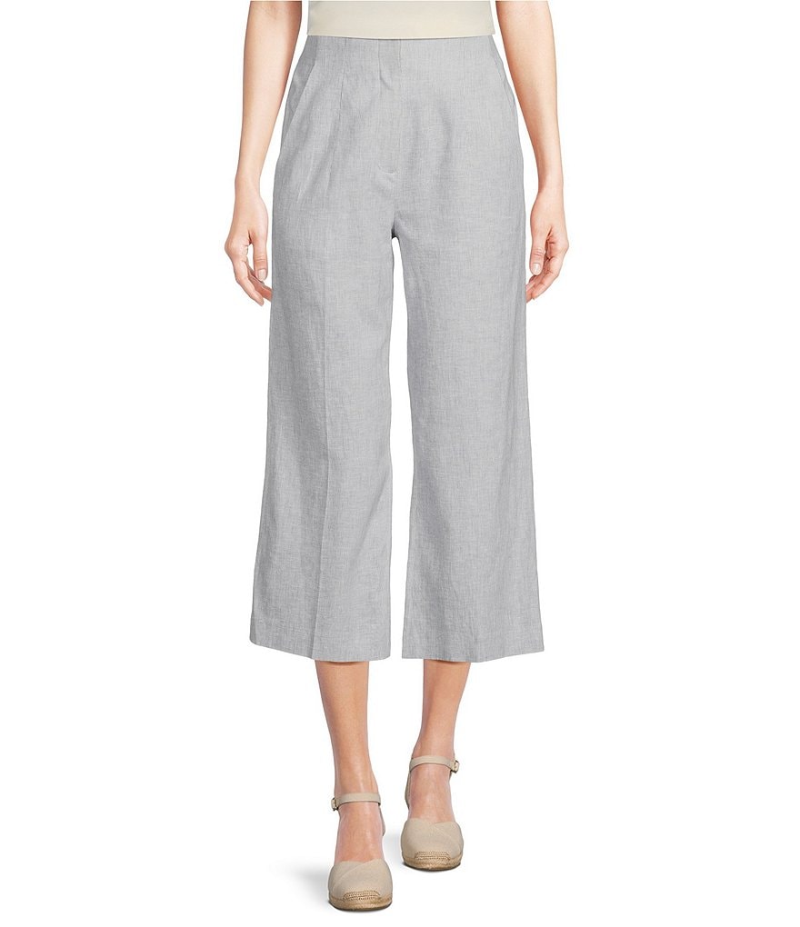 Alex Marie Mae Pin-Stripe Linen Cropped Pant | Dillard's