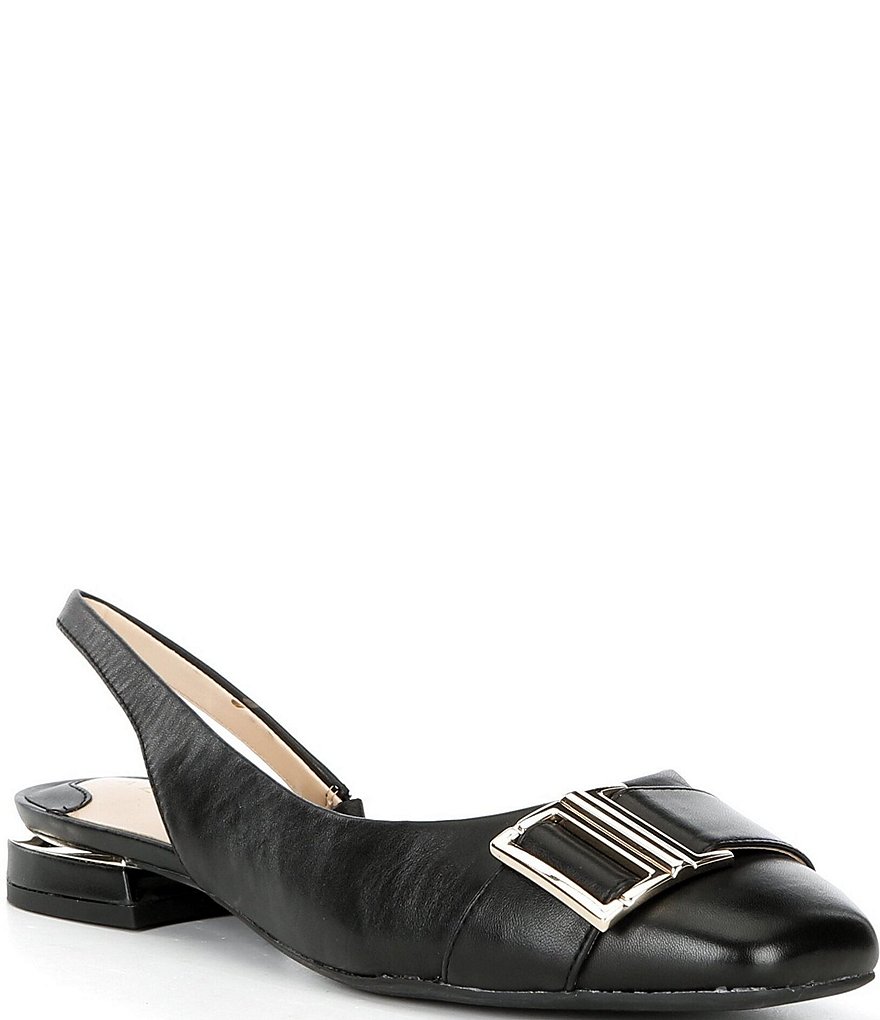 Alex Marie Mel Leather Buckle Hardware Slingback Flats | Dillard's