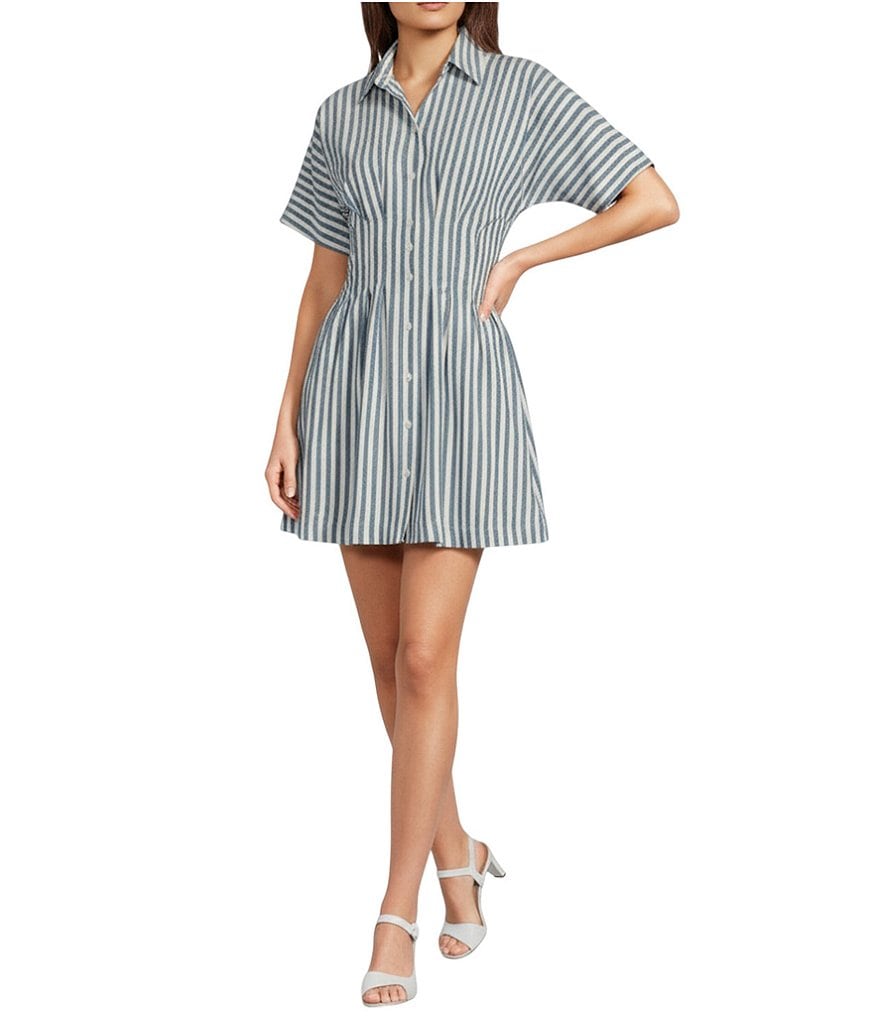princess polly baby blue dress Satin Wide Strap Ruffle Dress in Denim Blue