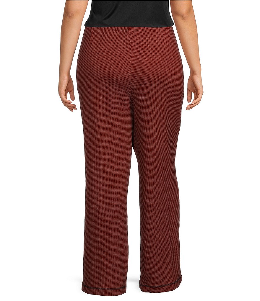 Plus Size Textured Knit Wide Leg Elastic Waistband Pull-On Coordinating Pants thumbnail 2