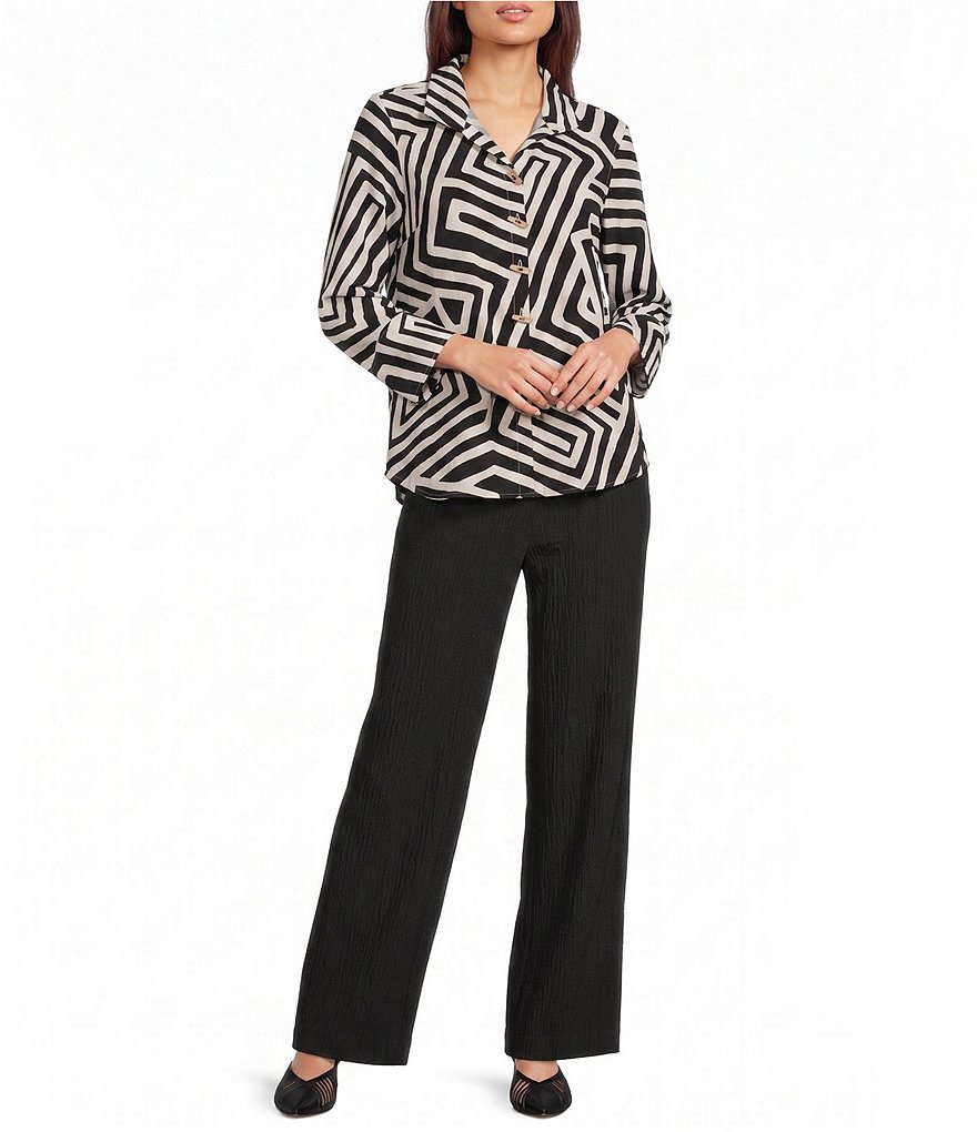 Woven Pull-On Wide Leg Ankle Length Pants thumbnail 3