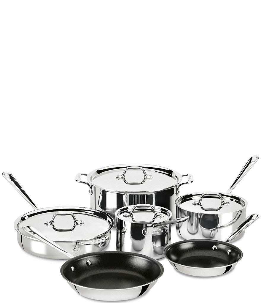 All-Clad D3 Stainless 3-Ply Bonded Cookware Set, Nonstick 2-Piece