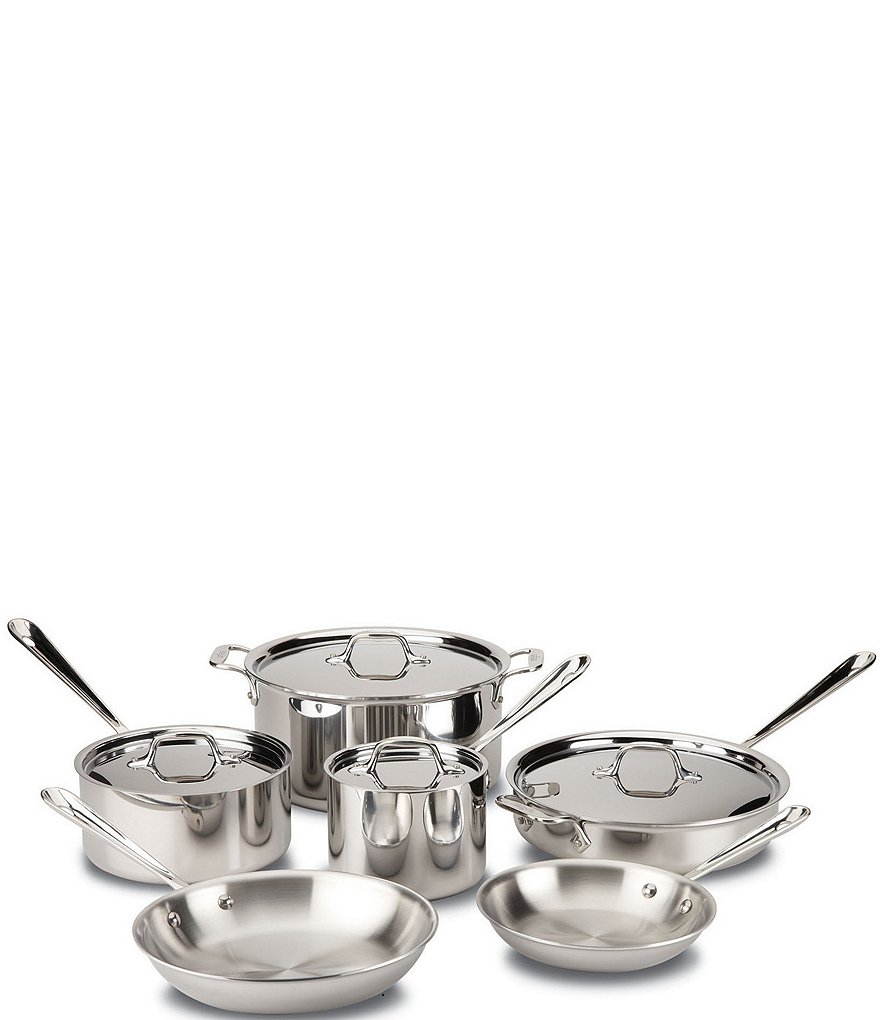 All-Clad Chantal 3.Clad Tri-Ply Stainless Steel 10 Piece Cookware Set SLT-10 NEW 