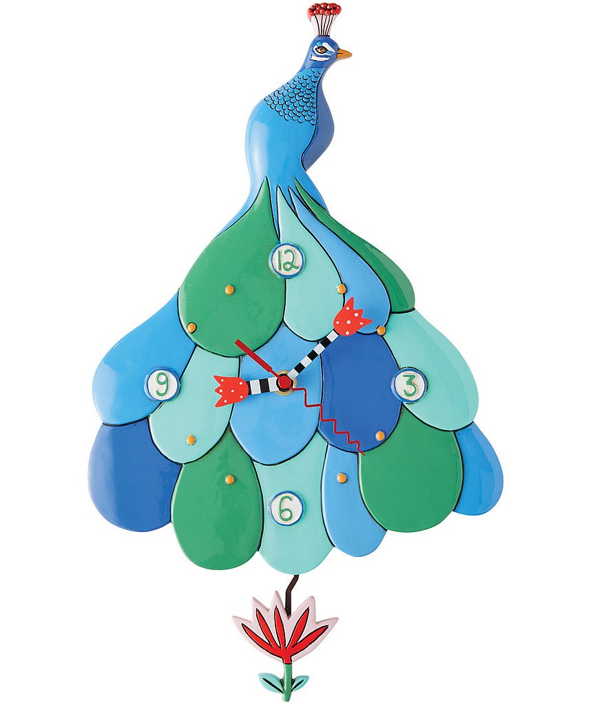 Allen Designs Enesco Allen Designs Priscilla Peacock Pendulum Wall ...