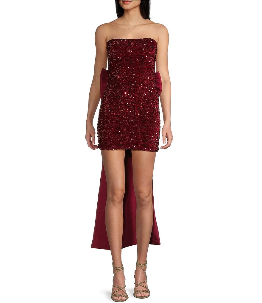 Allison & Kelly Strapless Sequin Back Bow Dress | Dillard's Allison & Kelly Strapless Sequin Back Bow Dress | Dillard's