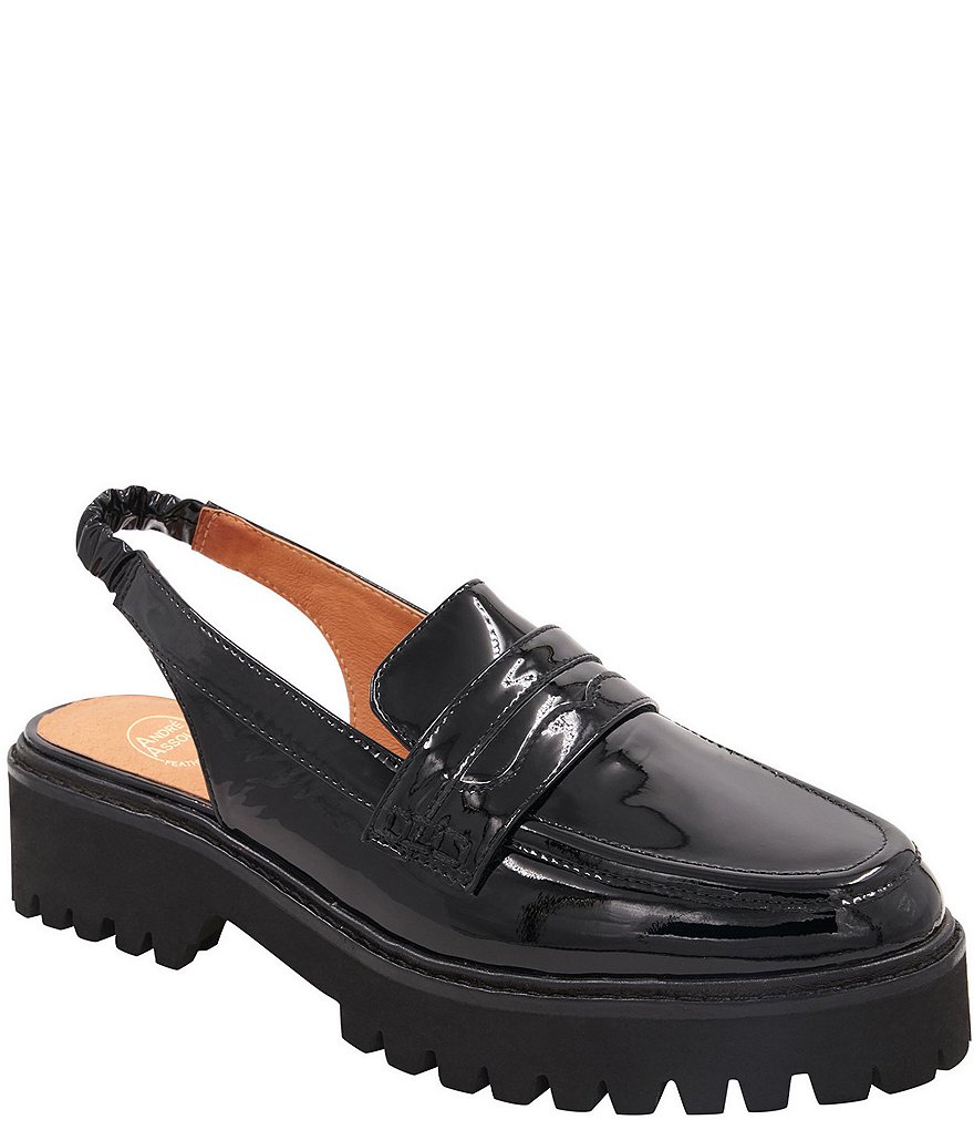 Black Platform Slingback Loafers