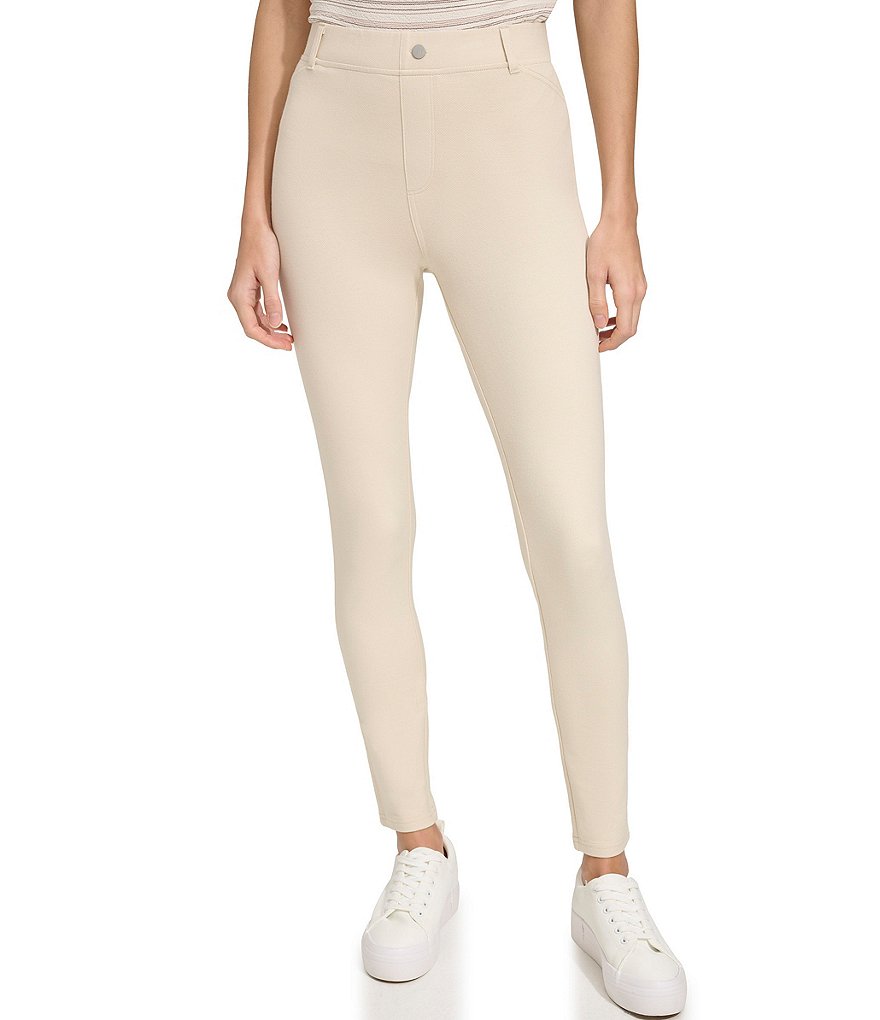 Andrew Marc Sport High Rise 7 8 Length Knit Twill Pull On Jeggings