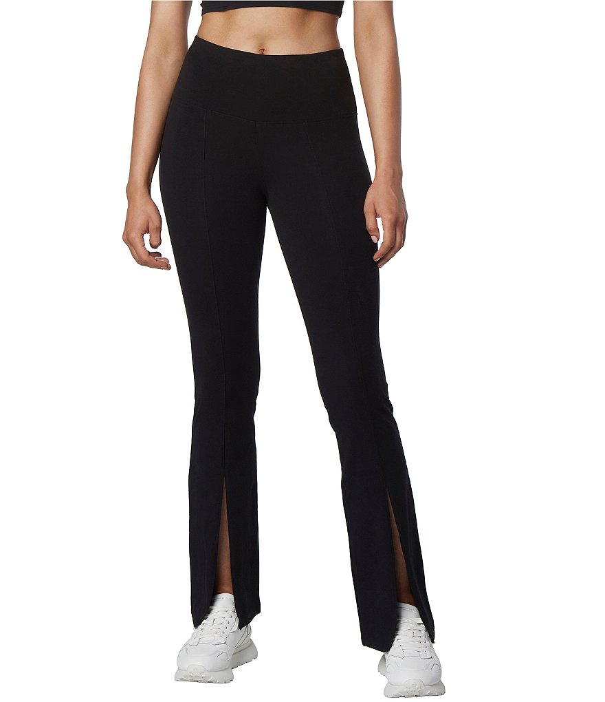 Andrew Marc Sport Ladies Flared Leg Front Slits Pull-On Leggings