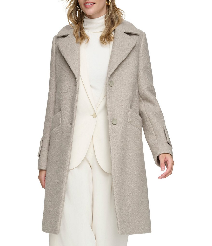 Andrew Marc Sport Regine Notched Lapel Collared Wool Coat | Dillard's