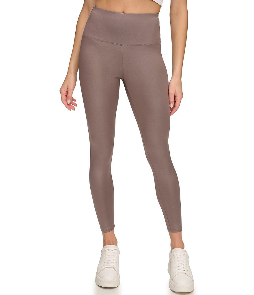 Andrew Marc Sport Solid Liquid High Waisted Pull-On Leggings | Dillard's