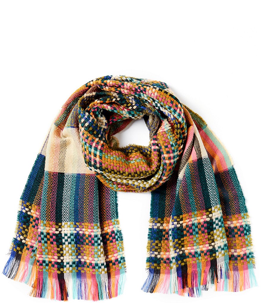 Anna And Ava Knit Plaid Oblong Scarf Dillards