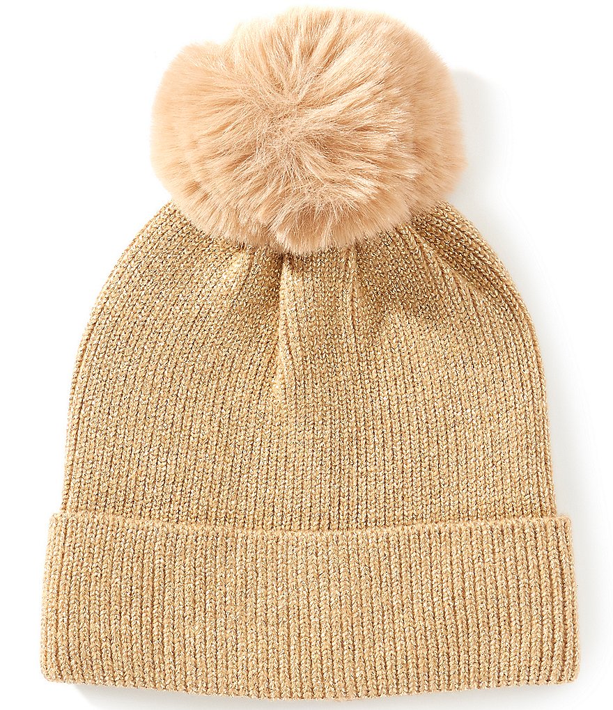 Anna & Ava Metallic Pur Pom Beanie