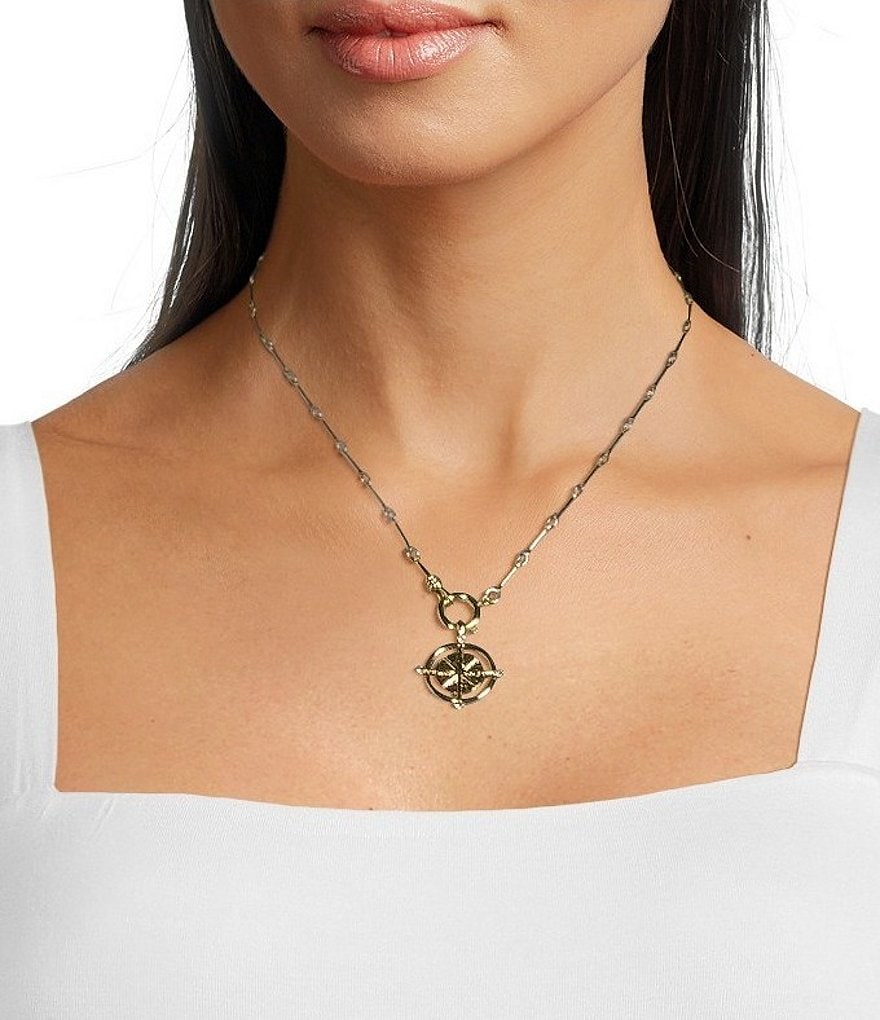 Waterproof Compass Short Pendant Necklace