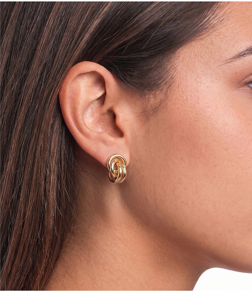 Waterproof Interlock Link Drop Earrings thumbnail 2