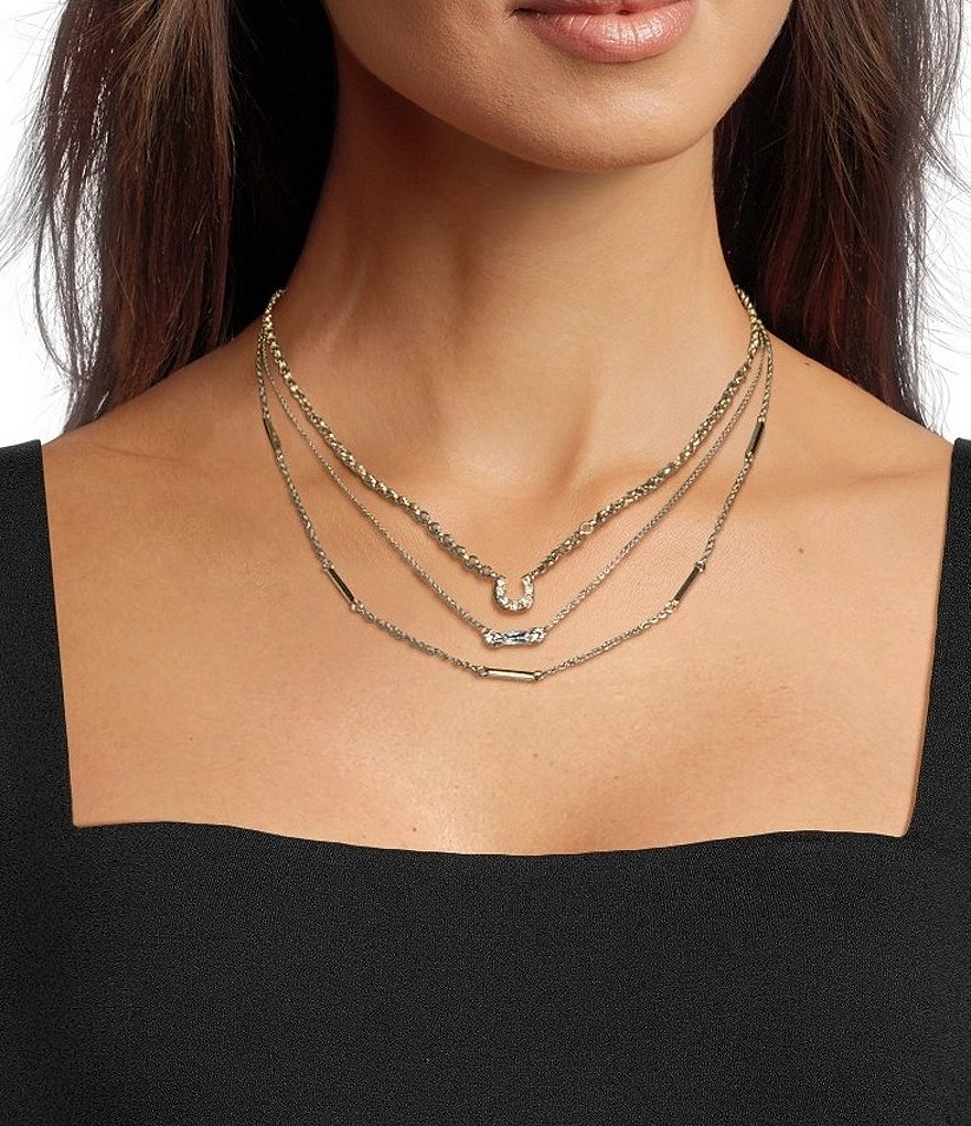 Waterproof Multi Layer Horseshoe Short Multi-Strand Necklace