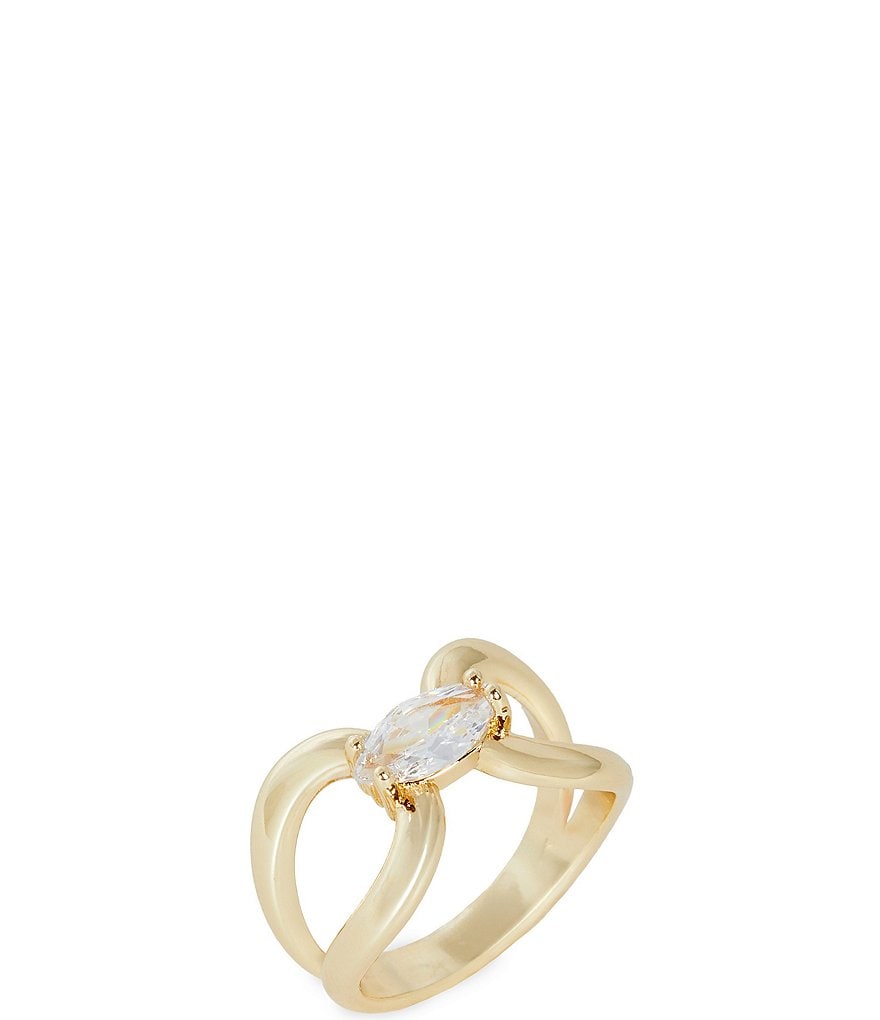 Anna & Ava Waterproof Open Loop Cubic Zirconia Stone Cocktail Ring