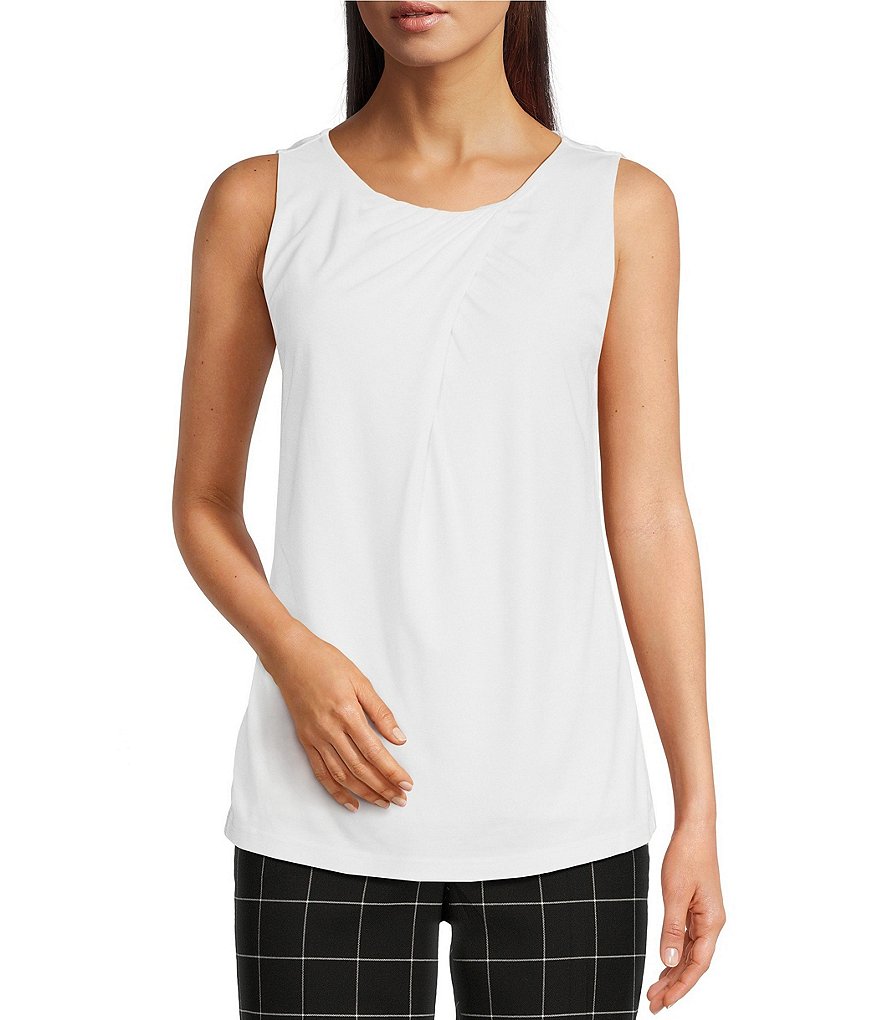 Anne Klein Harmony Knit Front Twist Scoop Neck Sleeveless Top | Dillard's