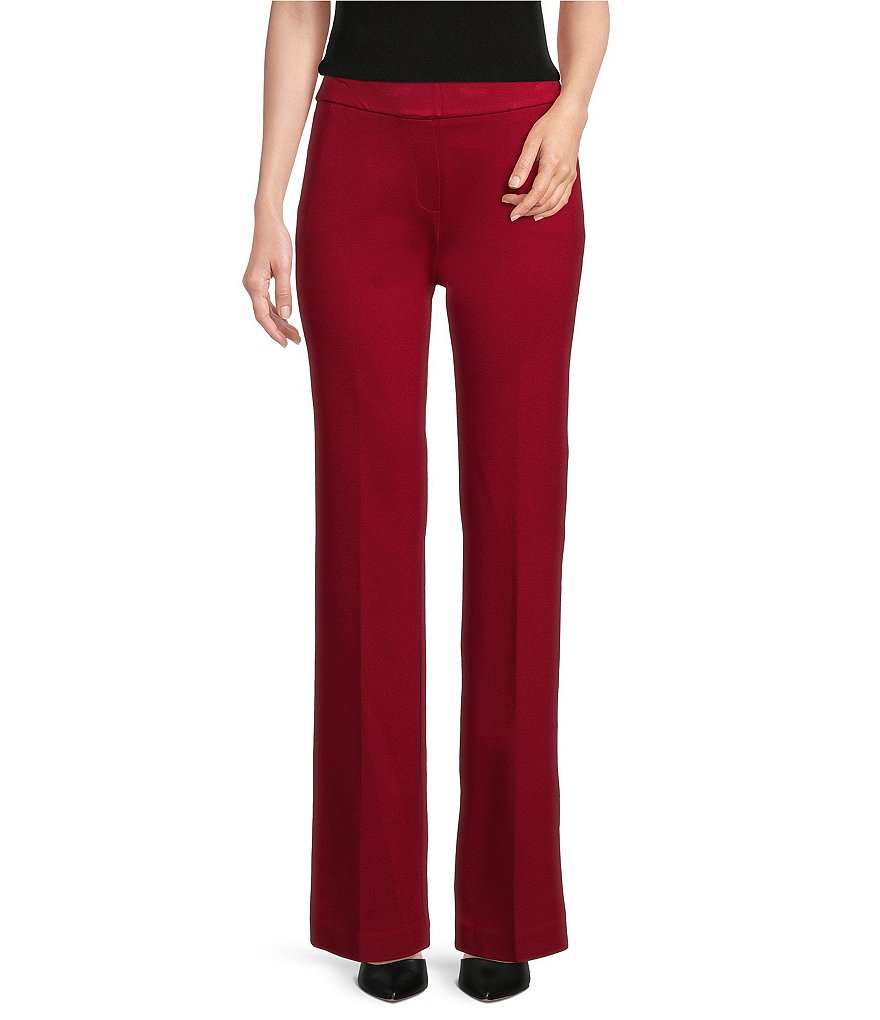 Anne Klein Slash Pocket Mid Rise Pull-On Flat Front Pants | Dillard's
