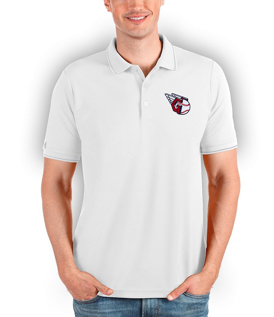 Antigua MLB National League Compression Long Sleeve Woven Shirt, Mens, 3XL, Atlanta Braves Navy/White