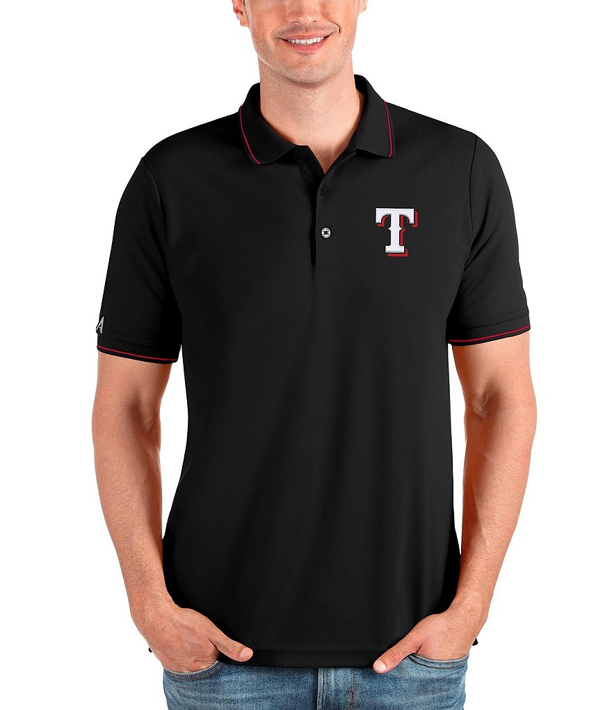 Antigua MLB American League 19th Hole Short Sleeve Polo Shirt, Mens, XL, Boston Red Sox Grey Heather