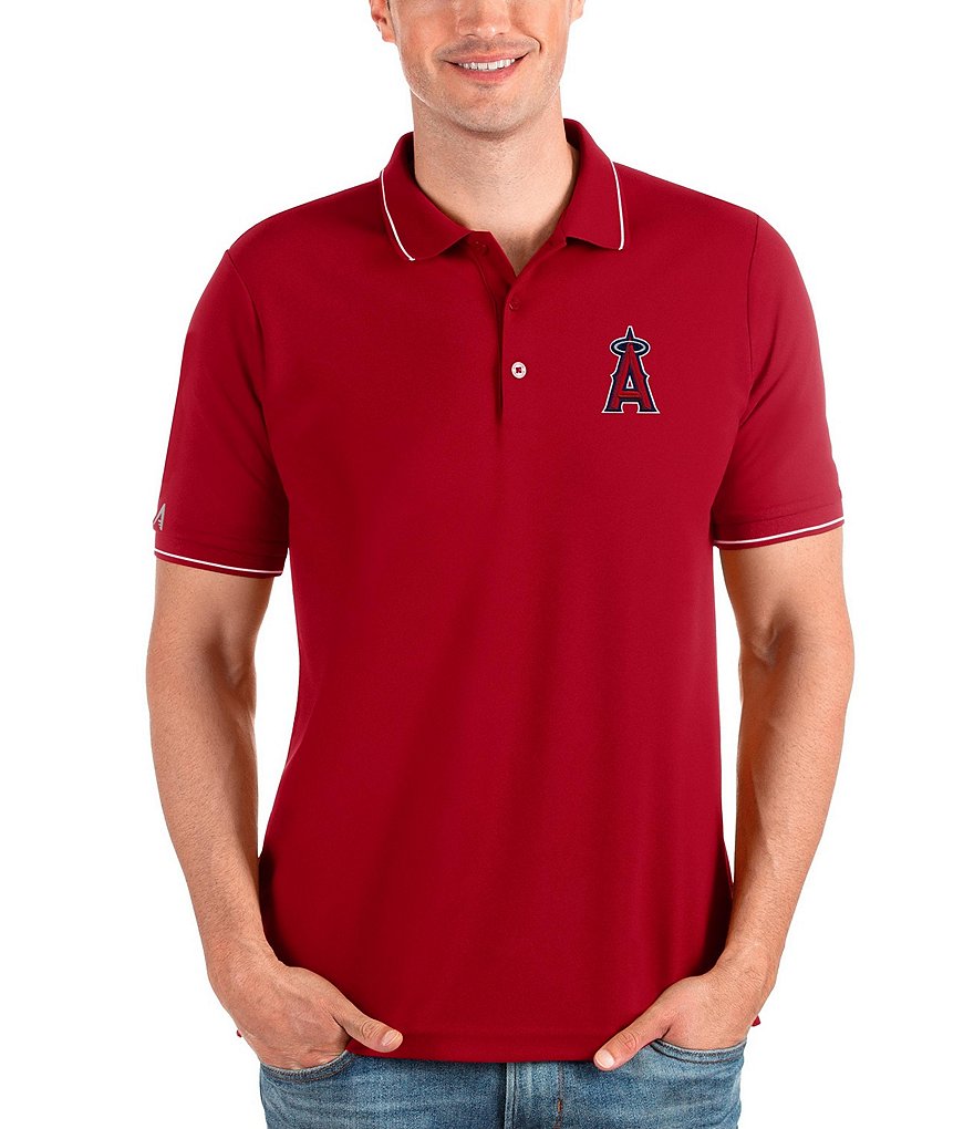 Atlanta Braves Polo Shirt Men Small Red Baseball MLB Antigua Short Sleeve  Cotton
