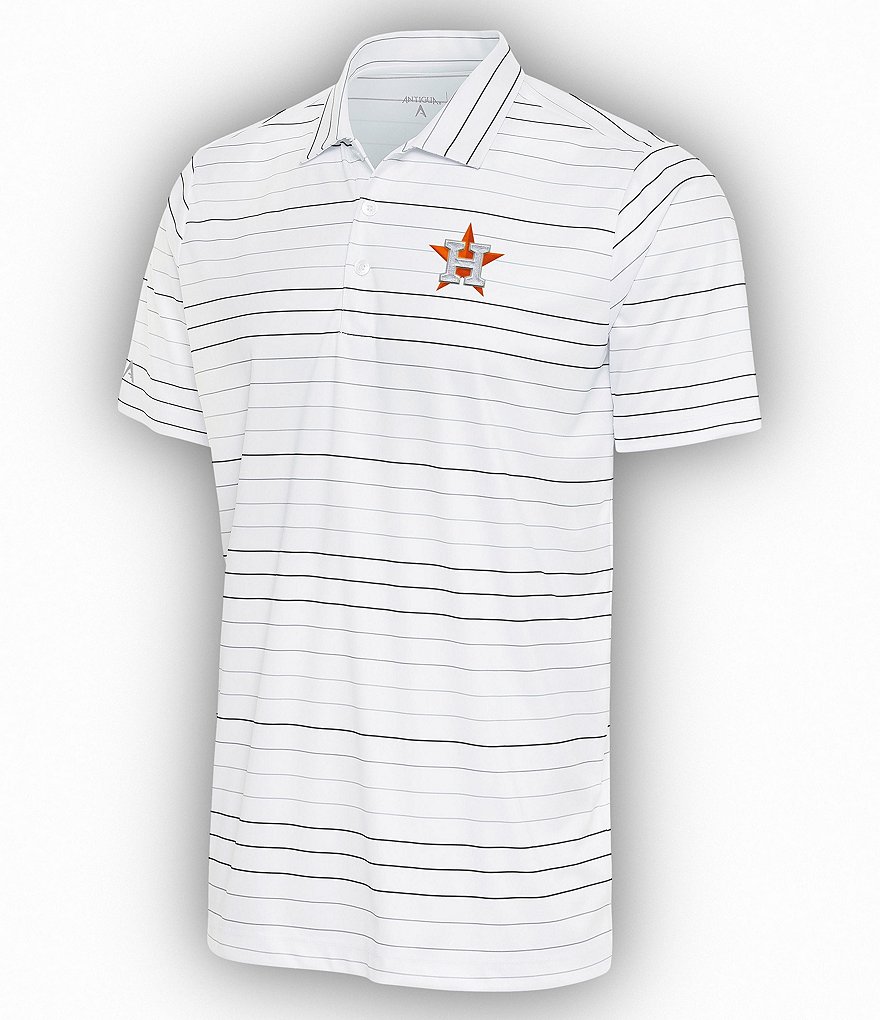Antigua MLB American League Ryder Short Sleeve Polo Shirt, Mens, XL, Houston Astros Dark Grey