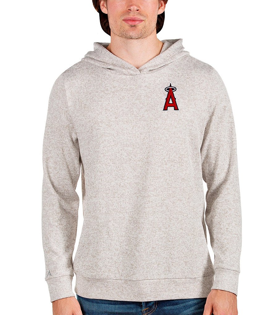 Antigua MLB American League Small Logo Absolute Hoodie, Mens, XL, New York Yankees Light Grey