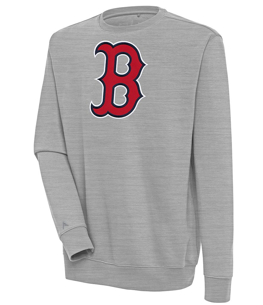 Boston Red Sox Antigua Victory Pullover Hoodie - Heathered Gray